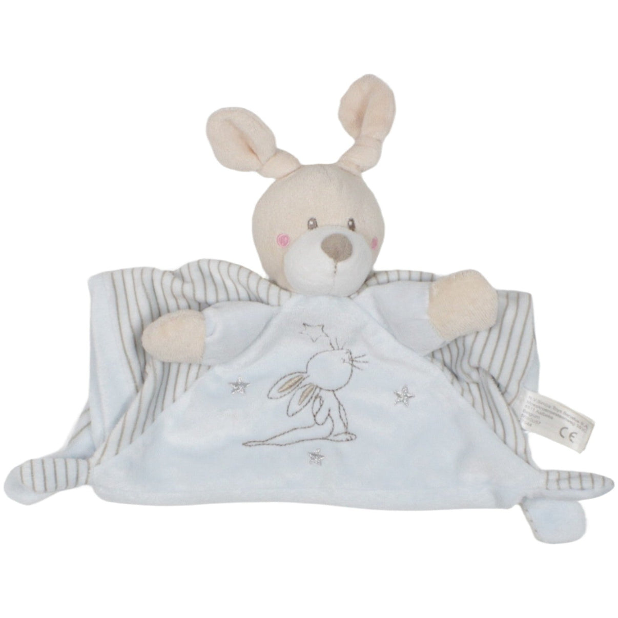123000021864 Nicotoy Süßer Hase, hellblau Schmusetuch Kumpel Leo 29cm Beige Blau