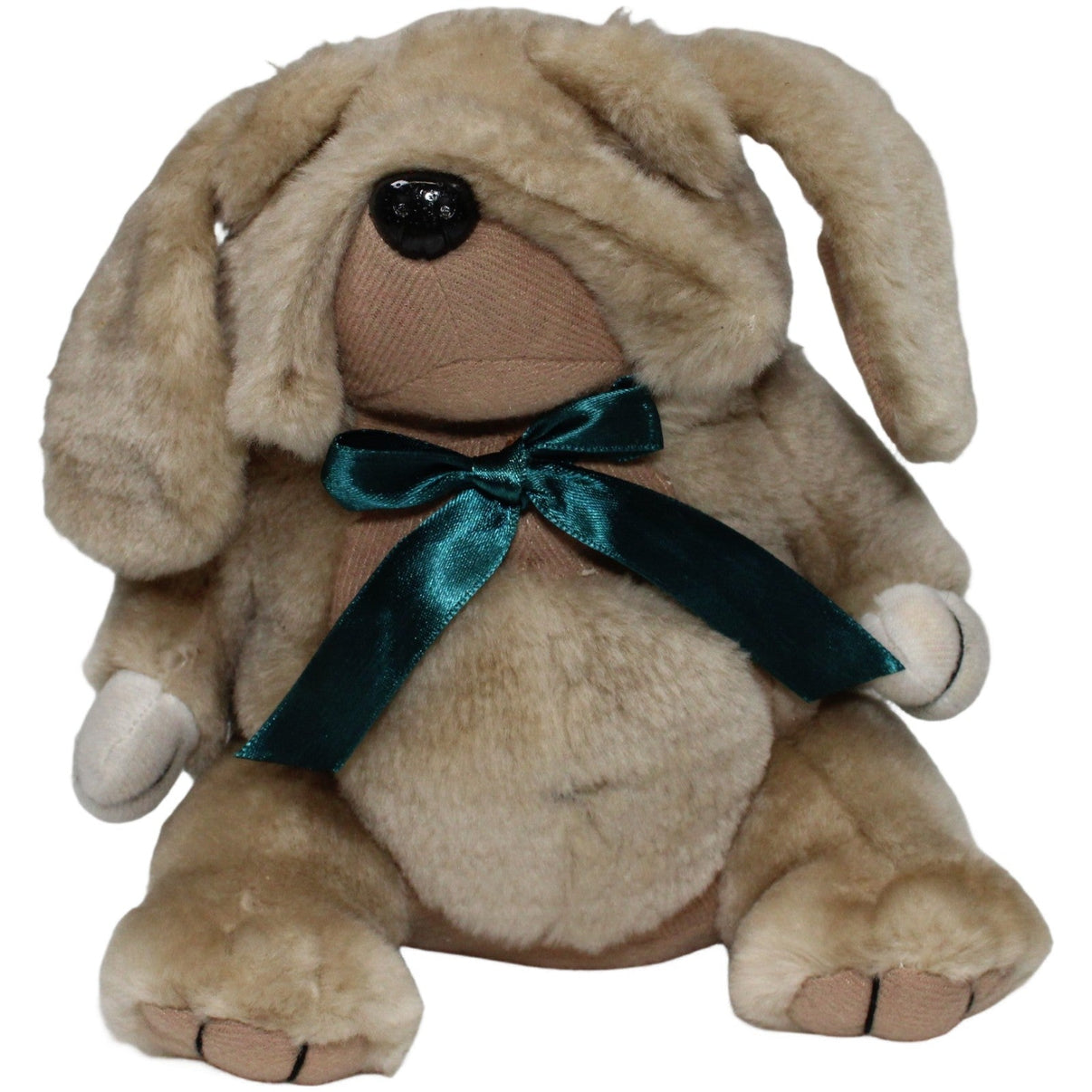 123000021879 GW Werbung VR Bank, grauer Hund mit grüner Schleife Kuscheltier Kumpel Leo 23cm ebay - stofftiere Gebraucht