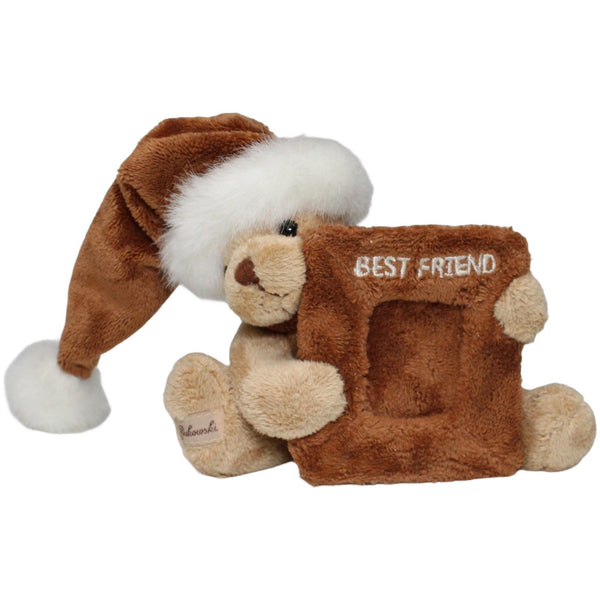 Kleiner Teddy mit Bilderrahmen und Zipfelmütze