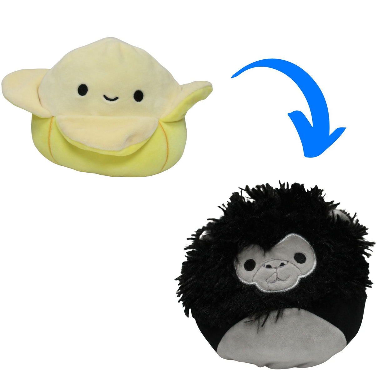 123000021963 Kellytoy Squishmallows, Flip a Mallows™ Banane Junie & Gorilla Aron Kuscheltier Kumpel Leo 14cm Affe ebay - stofftiere