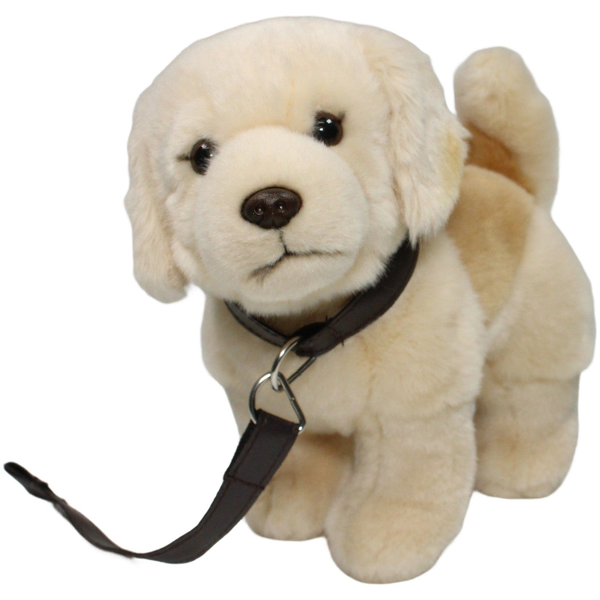 123000022098 Uni - Toys Hund, Labrador mit Leine Kuscheltier Kumpel Leo 27cm Beige Braun