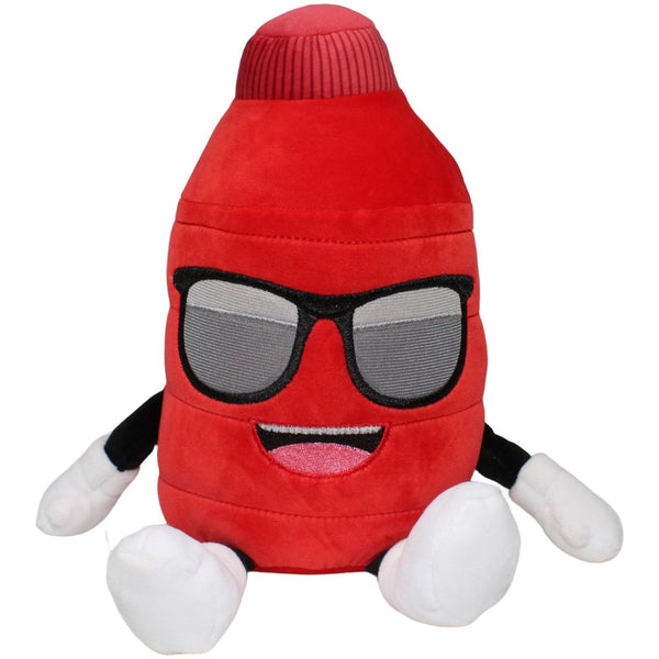Energy Drink mit Sonnenbrille, rot