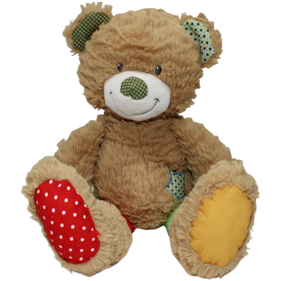 Süßer XL Schlenker Teddybär mit bunten Stoffen