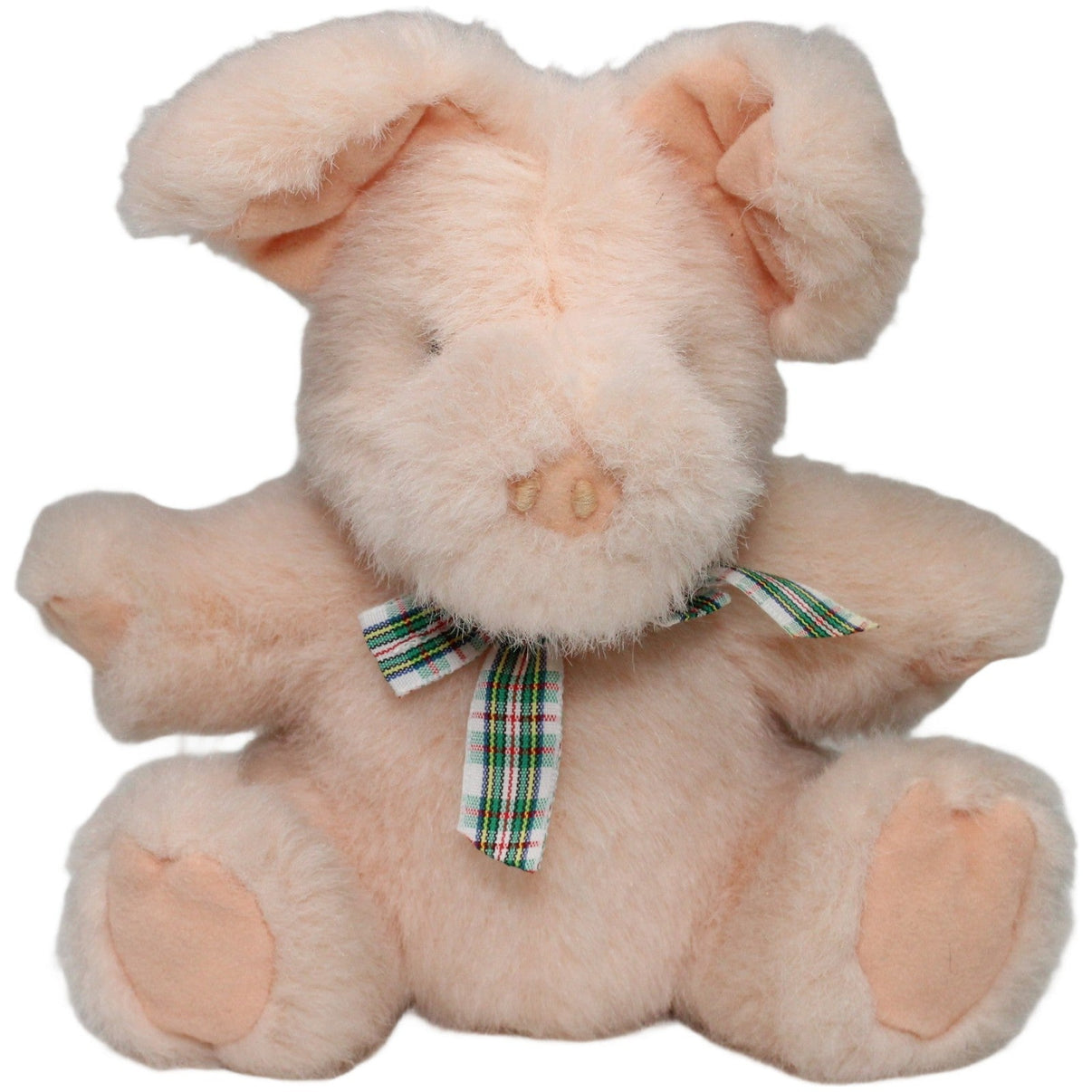 123000022198 St. Michael St. Michael Marks & Spence, Schwein mit Schleife Kuscheltier Kumpel Leo 19cm _Vintage_ Beige