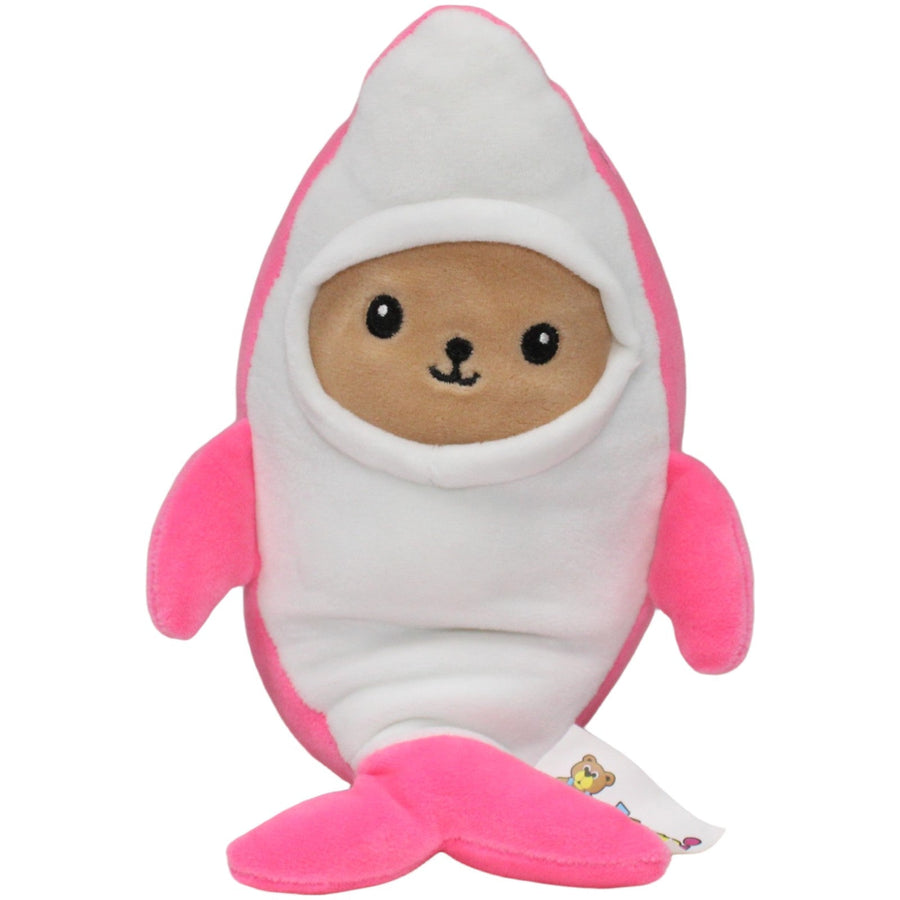 Teddybär verkleidet als Pinker Delfin