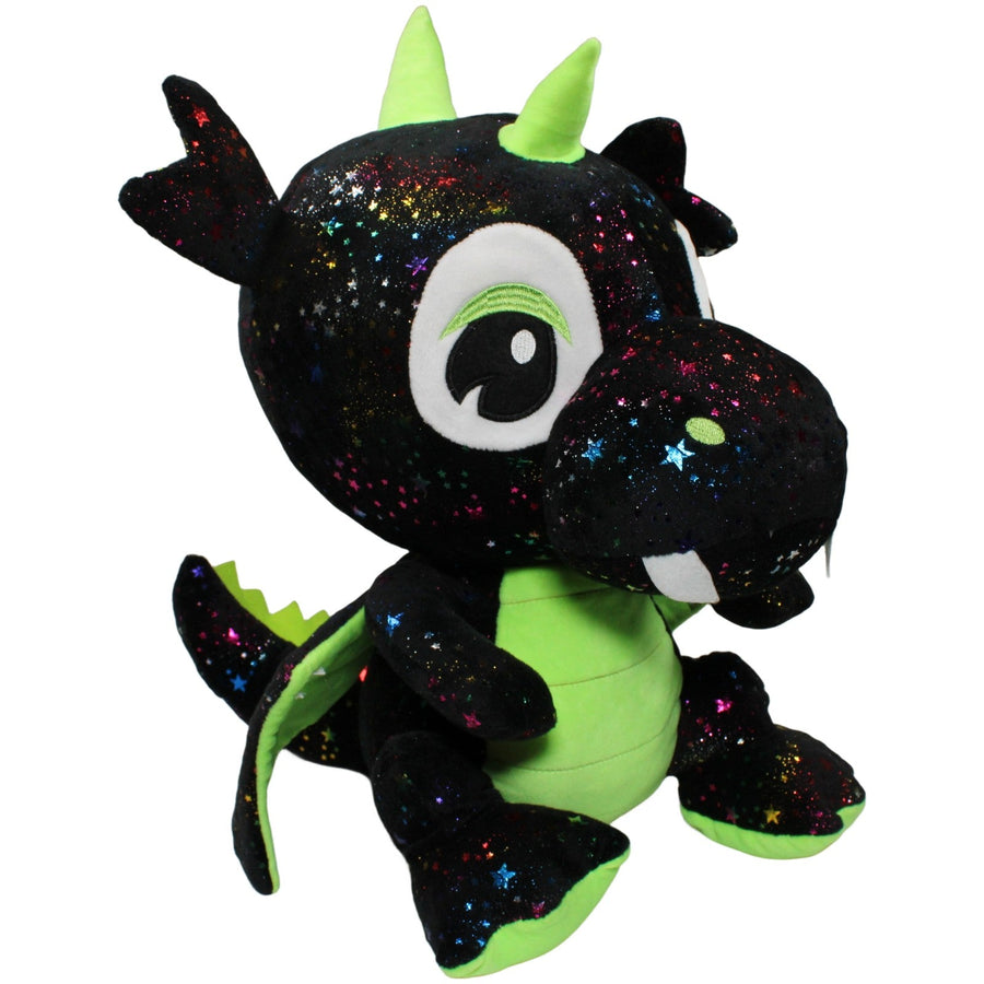 Flos Toys, Süßer XL Drache schwarz-grün