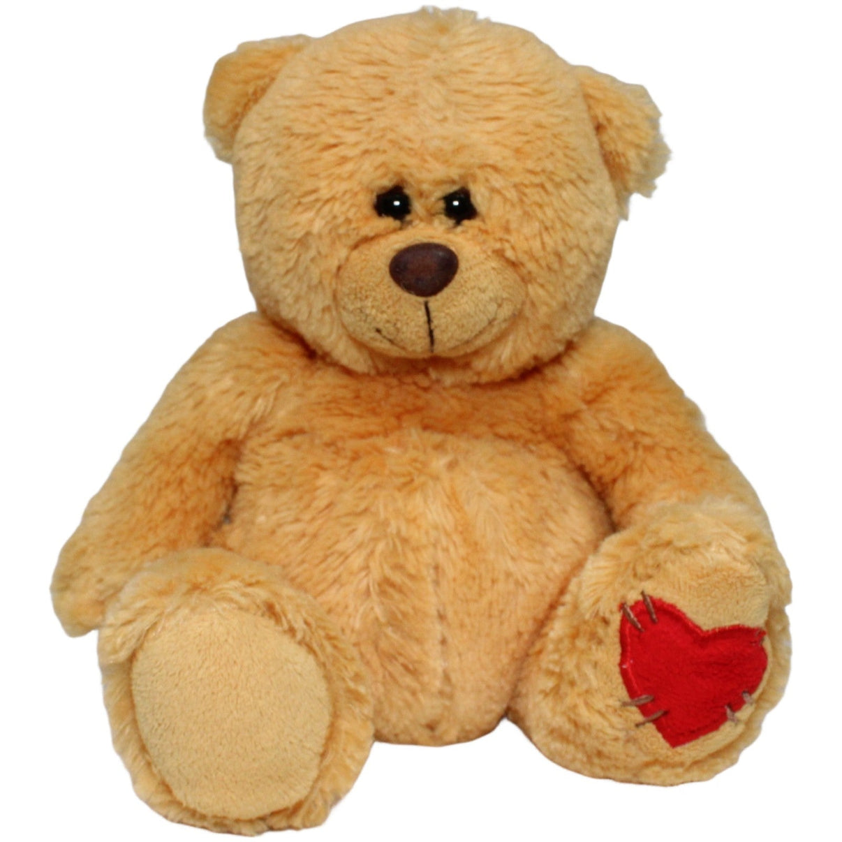123000022258 SUN - DAY Süßer Teddybär mit Herz auf dem Fuß Kuscheltier Kumpel Leo 22cm Beige Braun