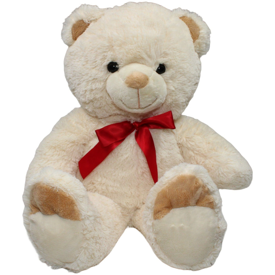 XXL beiger Teddybär mit roter Schleife