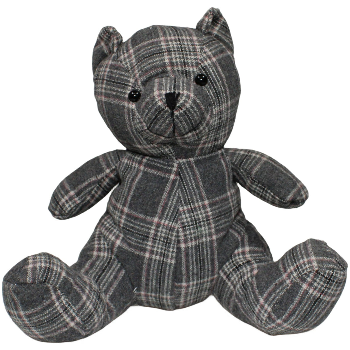 123000022305 Nanu - Nana Karierter grauer Teddy, sitzend Kuscheltier Kumpel Leo 26cm ebay - stofftiere Gebraucht