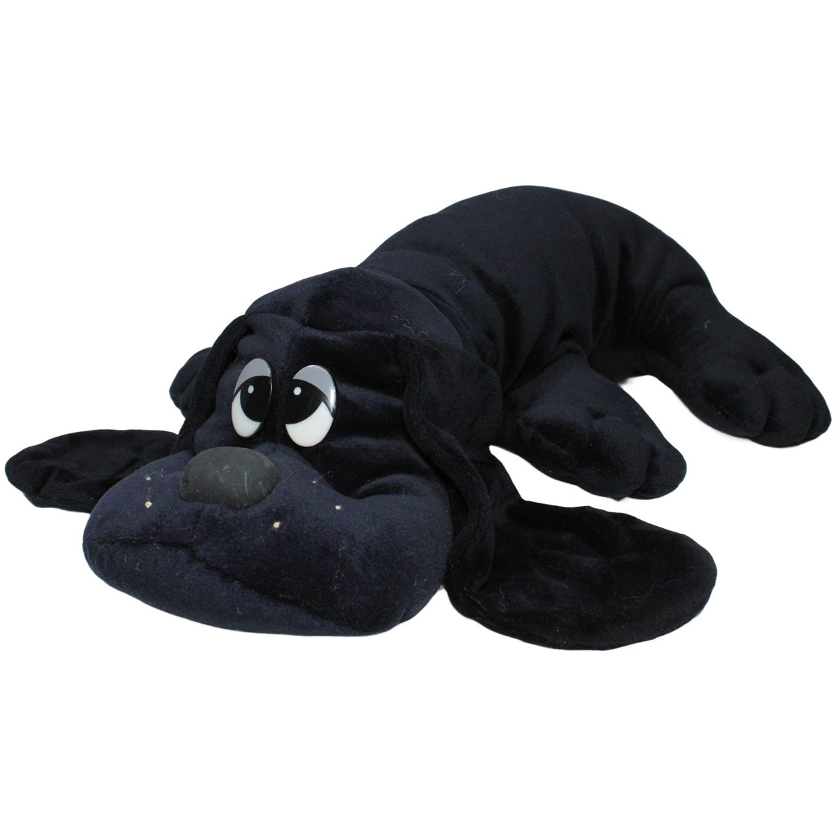 123000022452 Hornby Hobbies Pound Puppies, schwarzer XL Hund Kuscheltier Kumpel Leo 1984 45cm _Vintage_