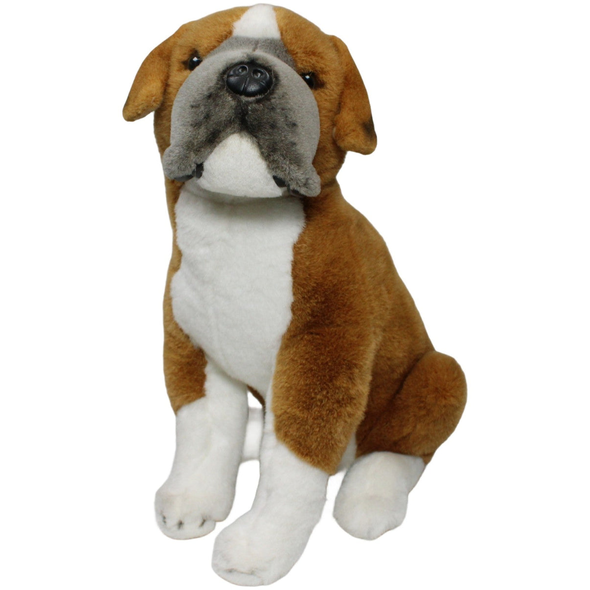 123000022480 Kuschelwuschel Hübscher großer Boxer, sitzend Kuscheltier Kumpel Leo 38cm _Wieder Da_ Braun