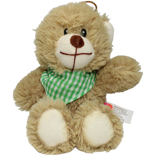 Zotteliger Teddy mit grün kariertem Halstuch