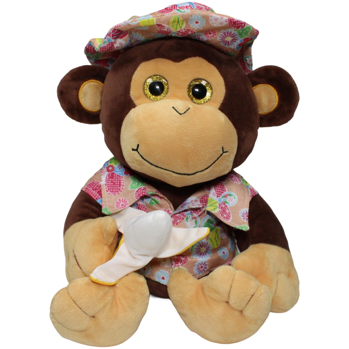 123000022496 FLOTI Flos Toys, großer Affe mit Banane, Blumenmuster - Shirt & Hut Kuscheltier Kumpel Leo 35cm Affe ebay - 20 - stofftiere