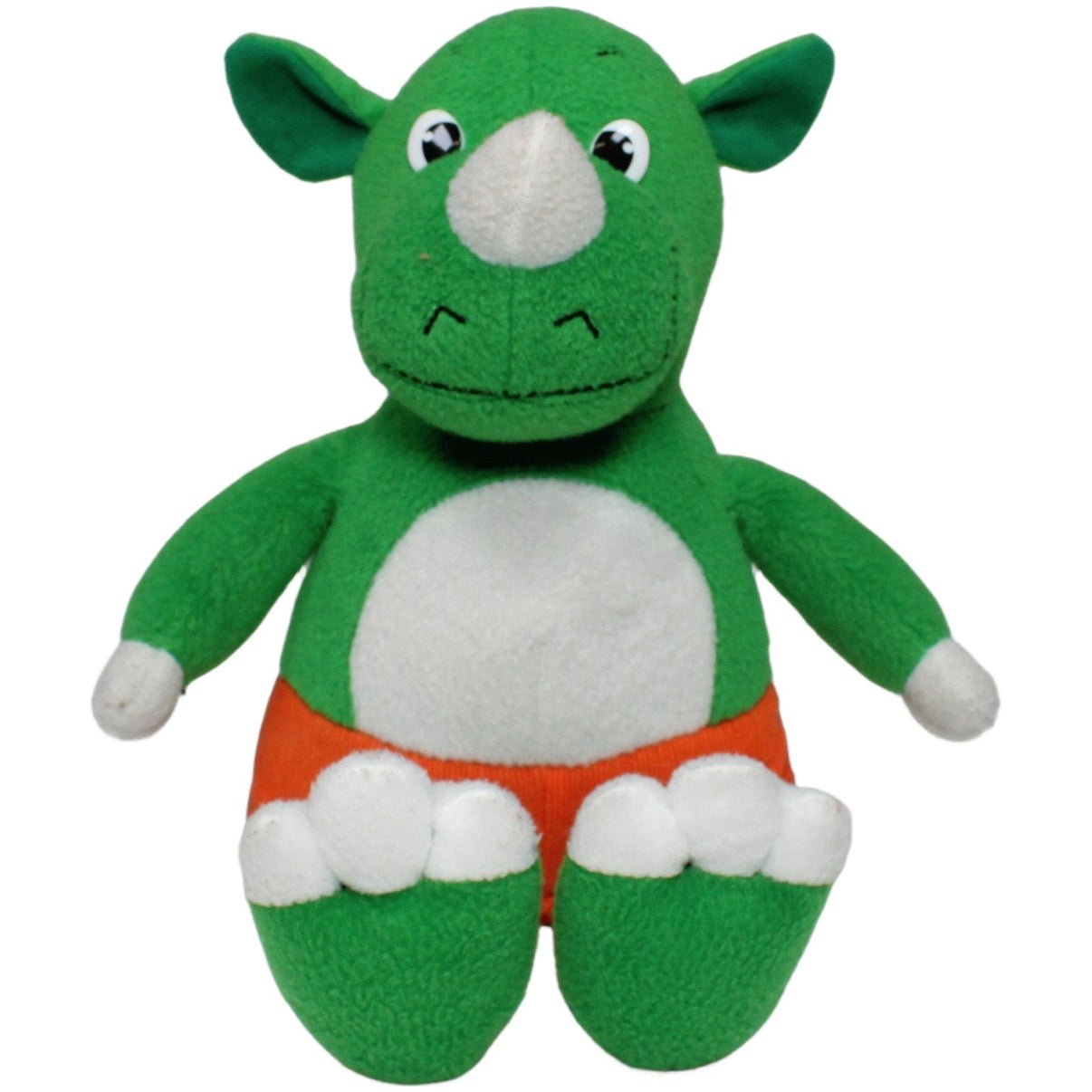 123000022588 WWK Grünes Nashorn mit oranger Hose Kuscheltier Kumpel Leo 25cm ebay - stofftiere Gebraucht