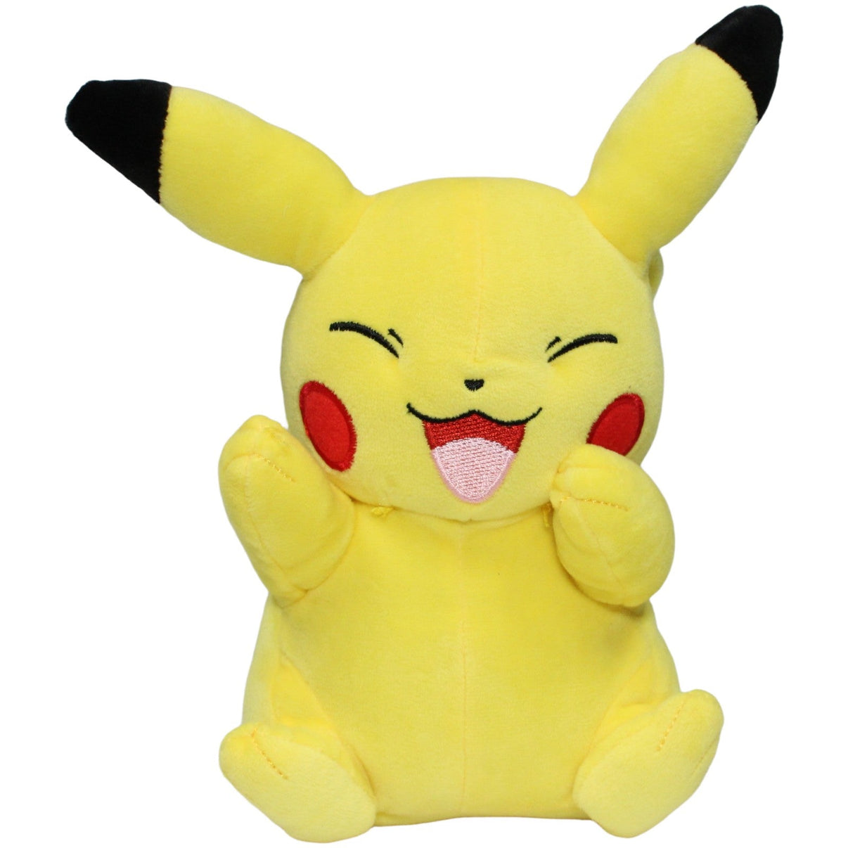 123000022608 BOTI Lachendes Pikachu aus Pokémon, sitzend Plüschfigur Kumpel Leo 22cm Braun Charakter