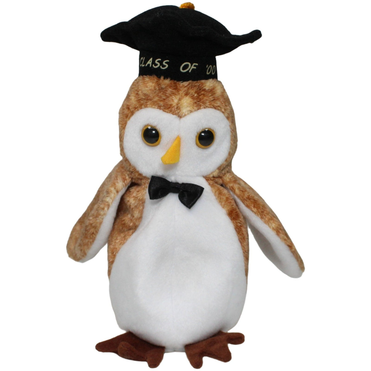 123000022617 TY Beanie Baby, Eule Wisest "Class of '00" Kuscheltier Kumpel Leo 18cm 2000 _Vintage_