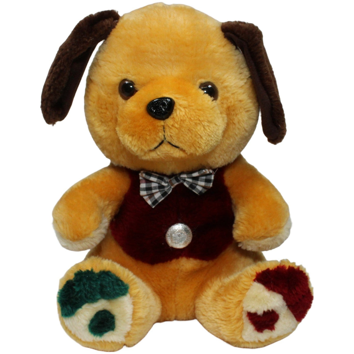 123000022627 Unbekannt Hund mit rot - grünen Pfoten und Schleife Kuscheltier Kumpel Leo 29cm ebay - stofftiere Gebraucht