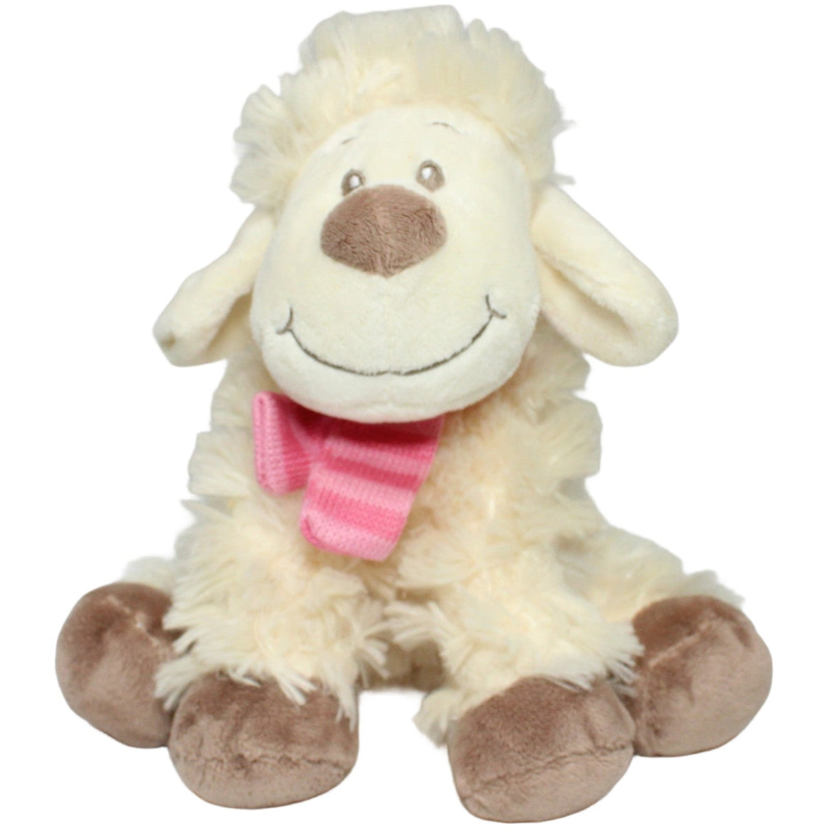 123000022629 Omnicolor Süßes Lamm mit rosa Schal, sitzend Kuscheltier Kumpel Leo 20cm ebay - stofftiere Gebraucht