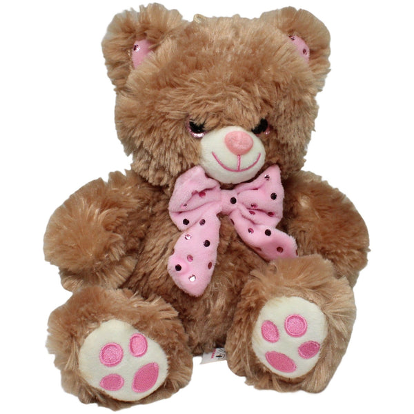 Süßer Teddybär mit rosa Schleife