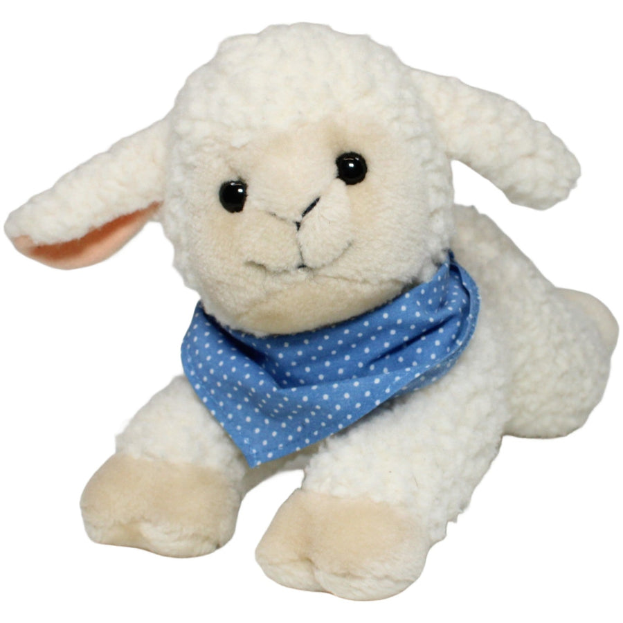 Lamm mit blauem Halstuch, liegend