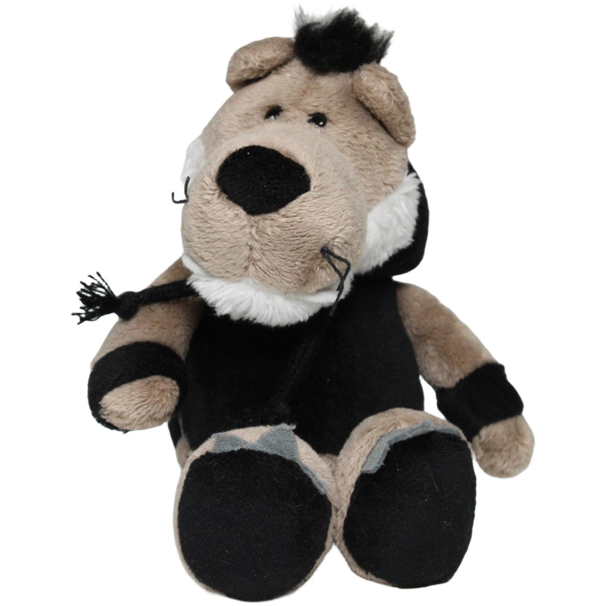 123000022847 Unbekannt Schlenker - Wolf mit schwarzem Hoodie Kuscheltier Kumpel Leo 17cm Beige ebay - stofftiere