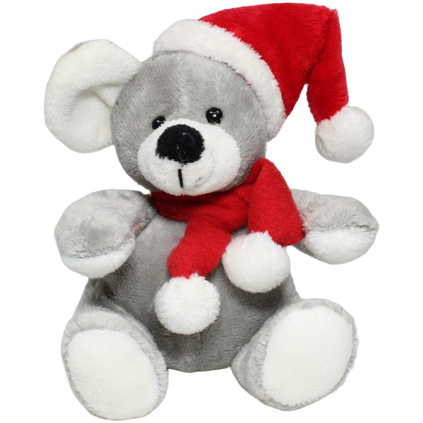 Maus mit Weihnachtsmütze mit Schal