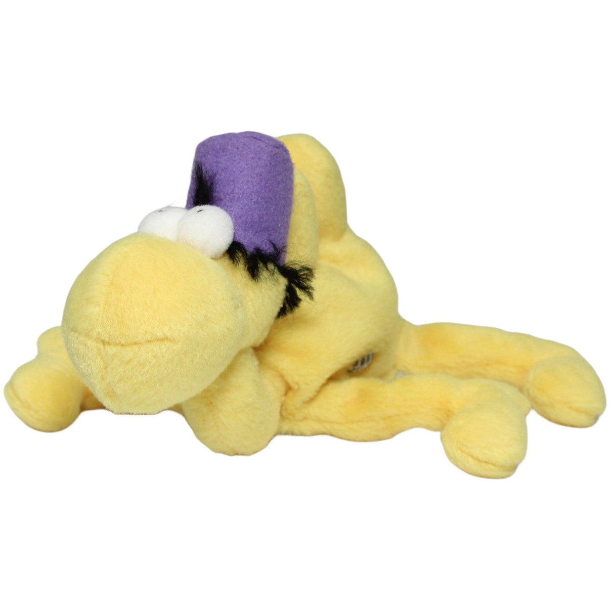 123000022869 HEYE Guillermo Mordillo Crazy Zoo, Kamel mit lila Hut Kuscheltier Kumpel Leo 16cm 1999 _Vintage_
