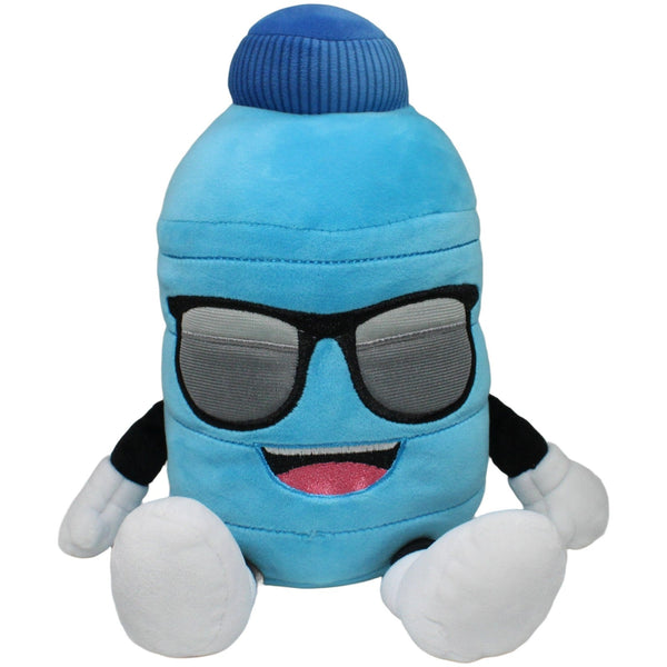 Energy Drink mit Sonnenbrille, blau
