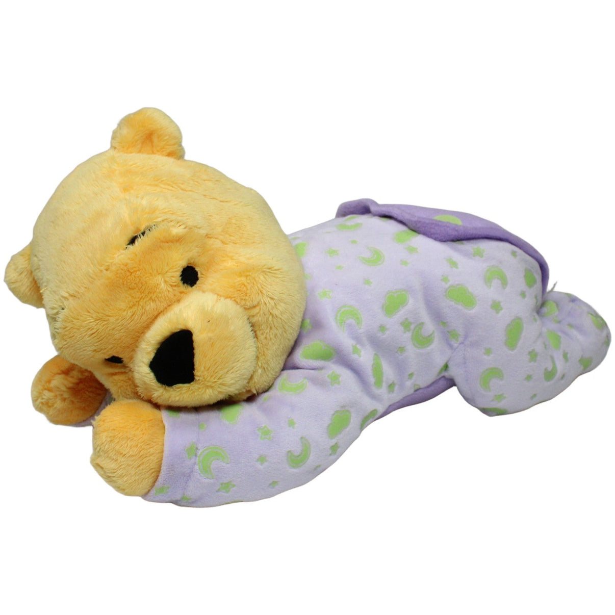 123000022880 Nicotoy Disney Winnie Puuh im lila Pyjama (ohne Mütze), liegend Kuscheltier Kumpel Leo 33cm _Wieder Da_ Bär