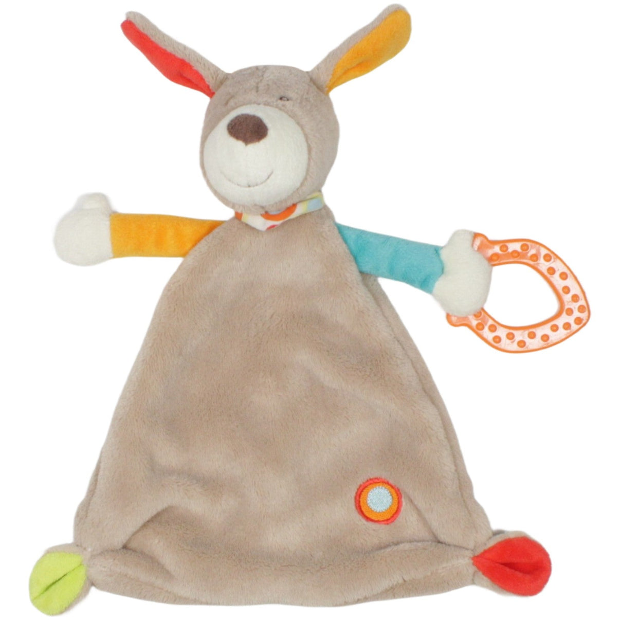 123000023067 Topomini Hund mit bunten Armen & Halstuch Schmusetuch mit Beißring Kumpel Leo 25cm Beige ebay - 20 - schmusetuecher