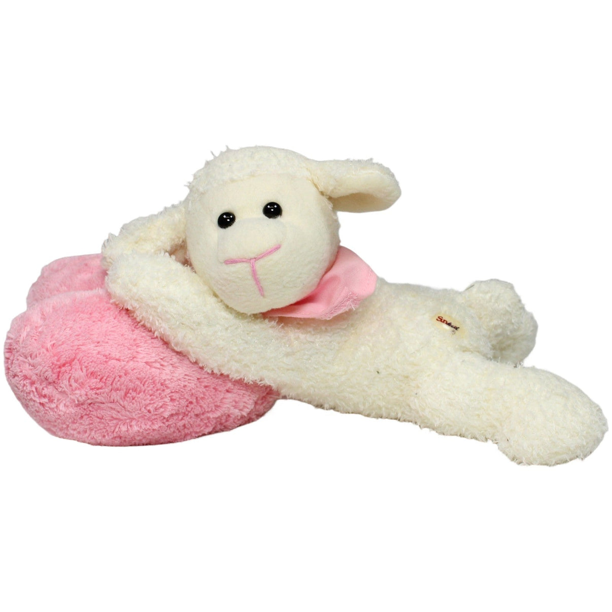 123000023082 Sunkid Lamm mit rosa Herz, liegend Kuscheltier Kumpel Leo 23cm _17% Rabatt_ Beige