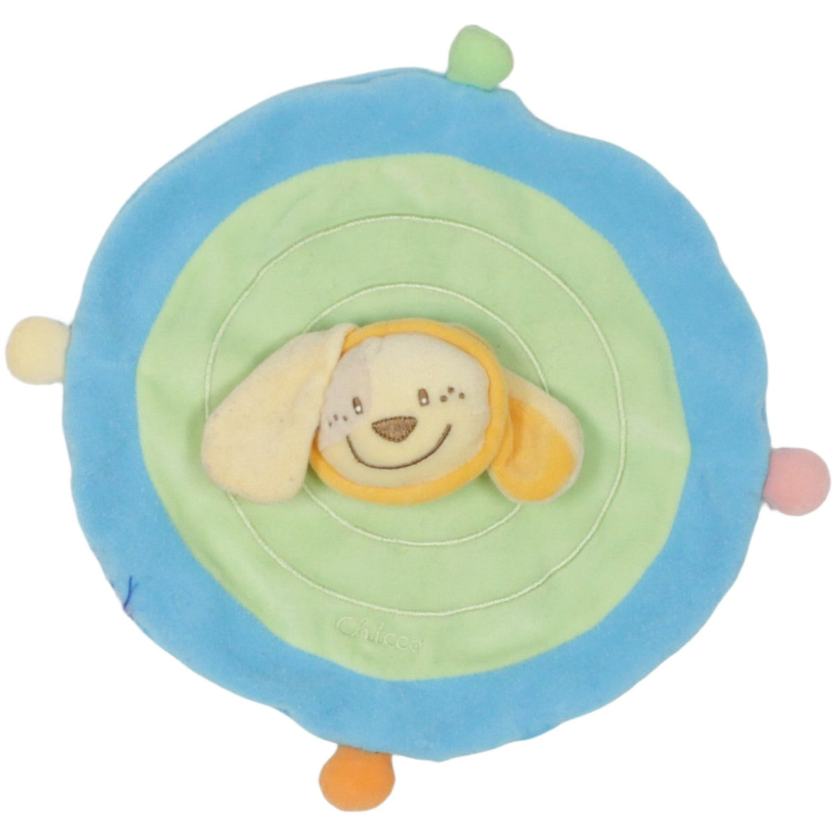 123000023093 Chicco Löwe blau - grün, rund Schmusetuch mit Fingerpuppe Kumpel Leo 25cm Beige Blau