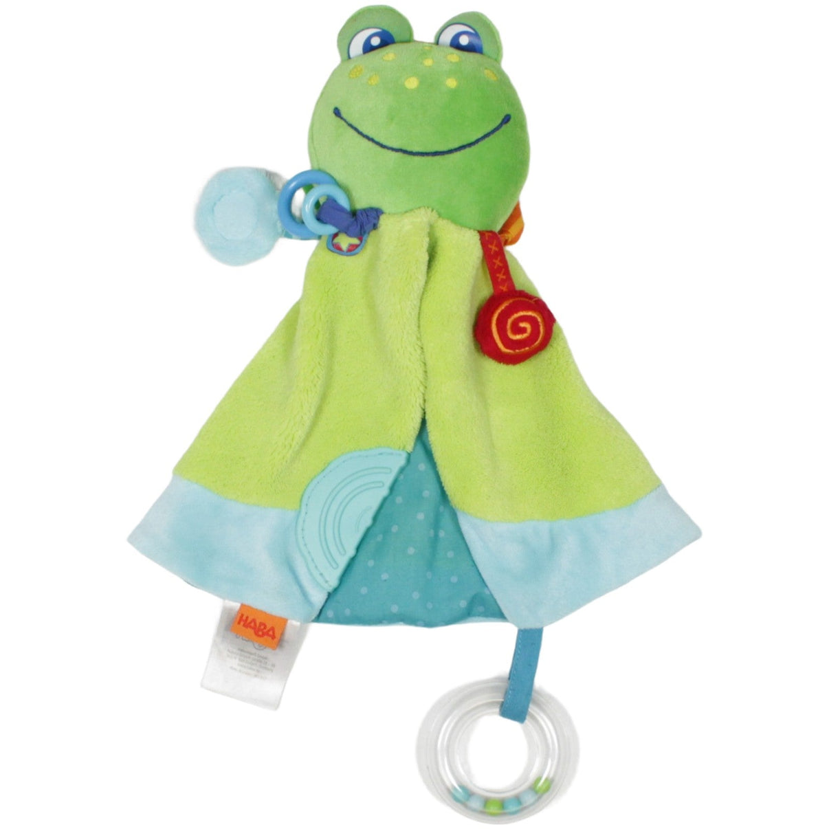 123000023099 HABA Frosch mit Spiegel & Quietscher Schmusetuch mit Rassel Kumpel Leo 27cm Blau ebay - schmusetuecher