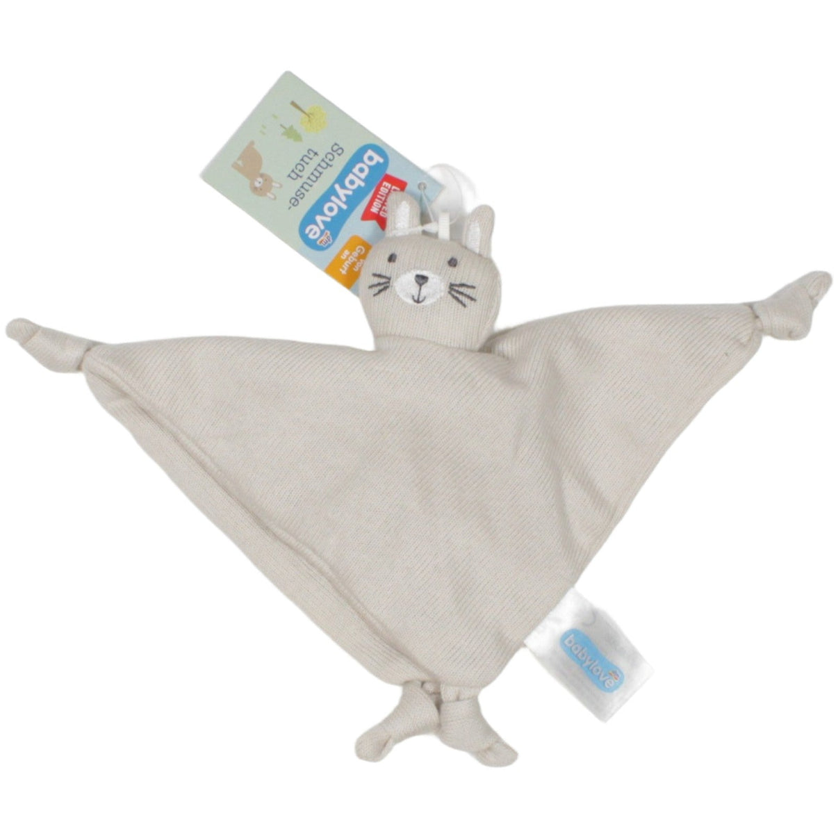 123000023111 Babylove Limited Edition, süßer Hase Schmusetuch mit Fingerpuppe Kumpel Leo 20cm Beige dm