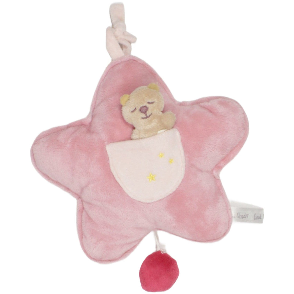 123000023156 NICI Wonderland, rosa Stern mit kleinem Bär Spieluhr Kumpel Leo 19cm 20cm Beige