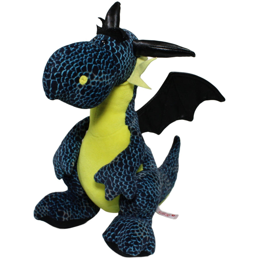 Eisdrache mit schwarzen Flügeln, blau-gelb