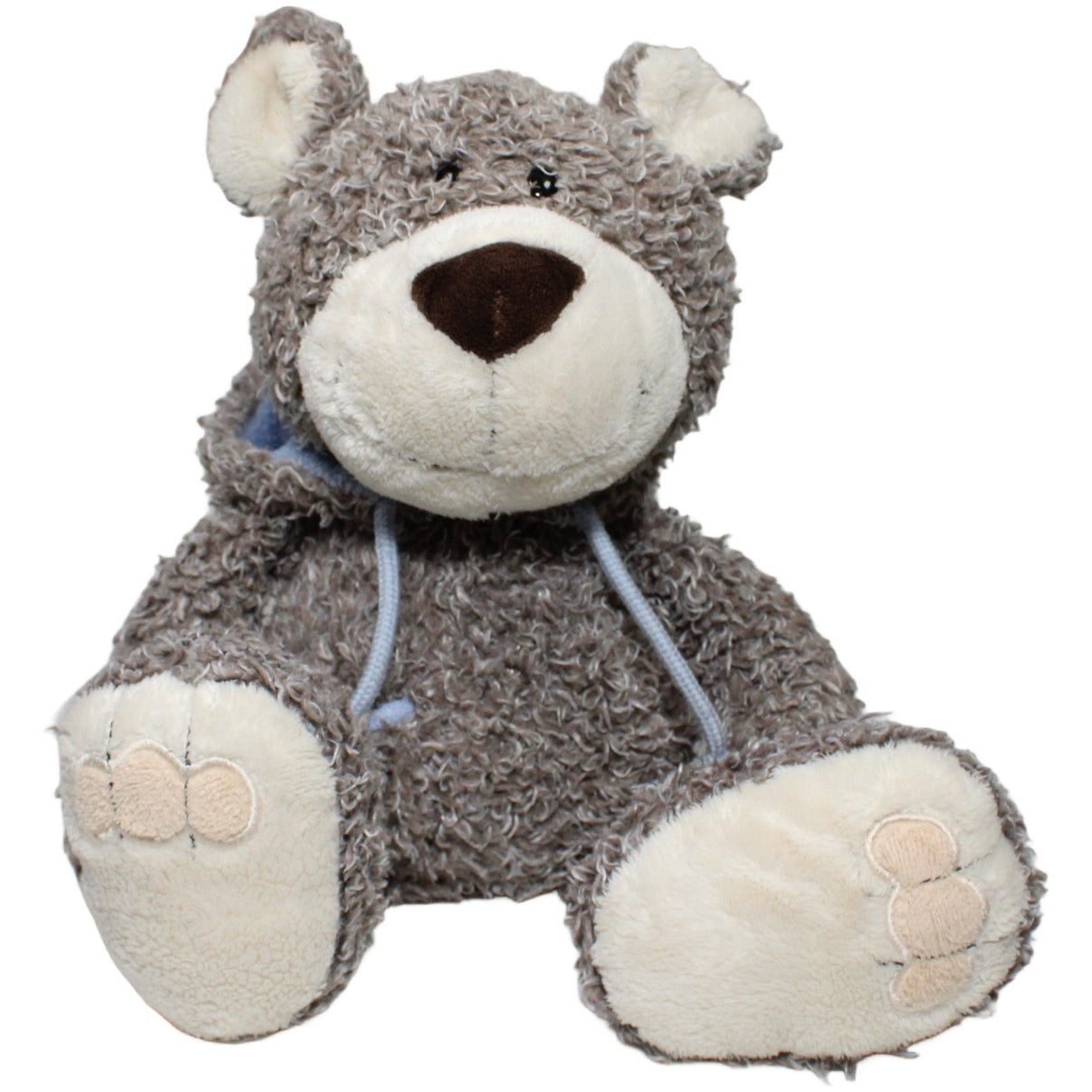 123000023265 NICI Grauer Schlenker Bär mit Kapuze, groß Kuscheltier Kumpel Leo 35cm Blau Bär