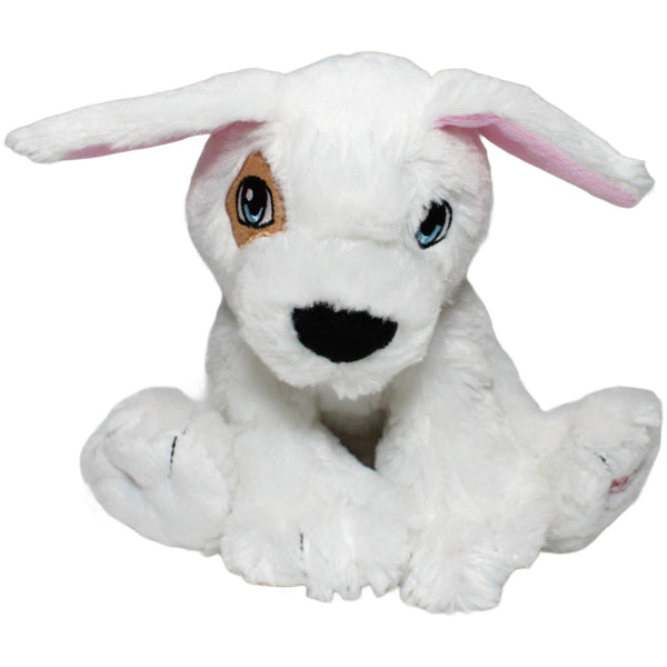 Süßer weißer Hund, sitzend