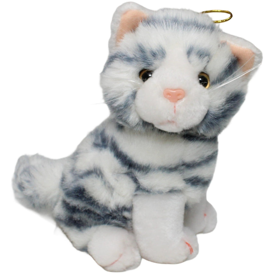 te, sitzend weiß-graue Katze