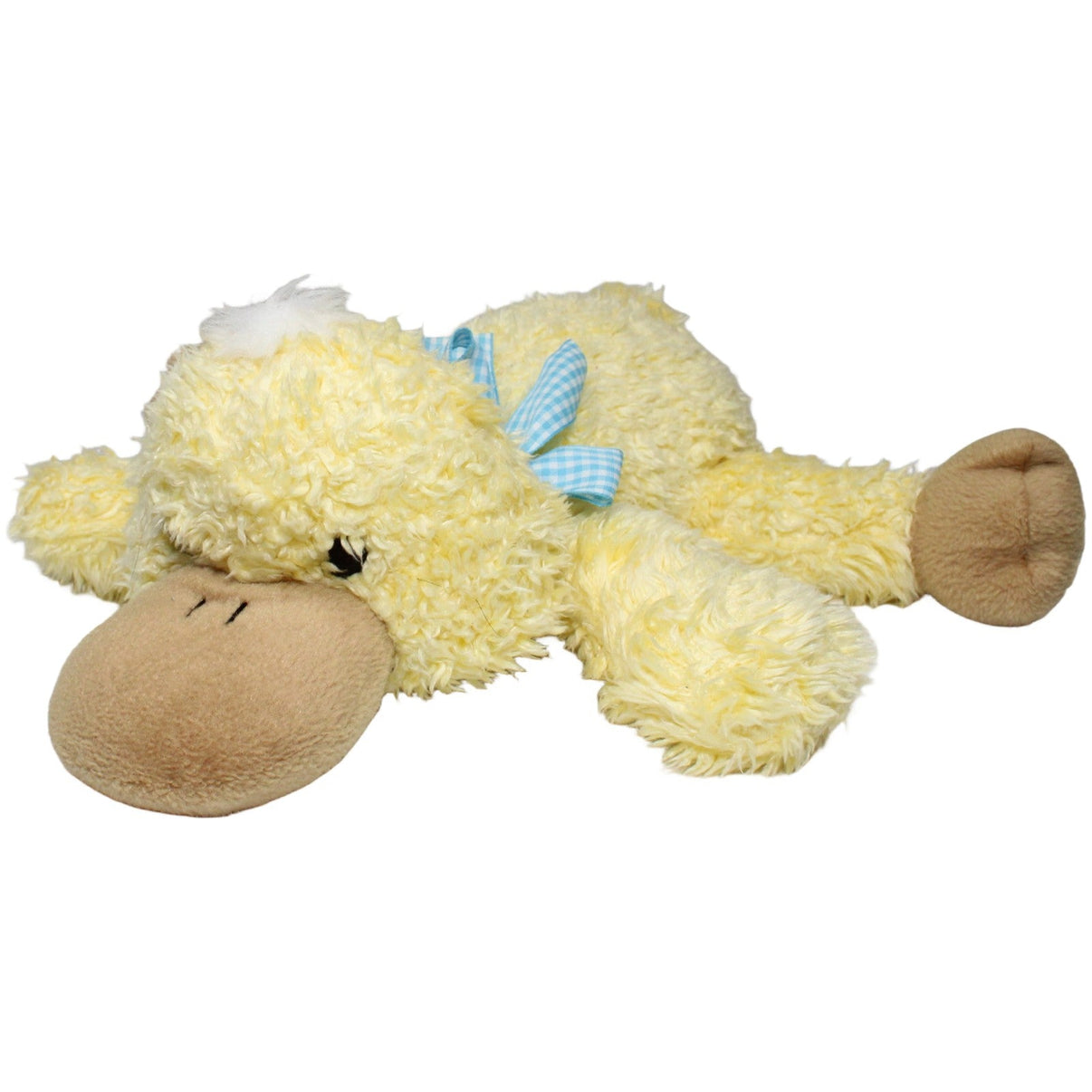 123000023288 Bastitoy Gelbe Ente mit blauer Schleife, liegend Kuscheltier Kumpel Leo 35cm Blau Braun