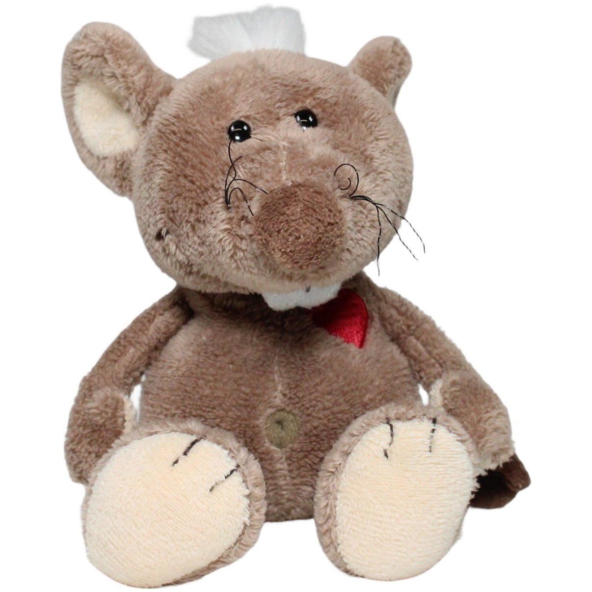 123000023300 NICI Kleiner Schlenker Maus mit gesticktem Herz Kuscheltier Kumpel Leo 15cm _Wieder Da_ Beige