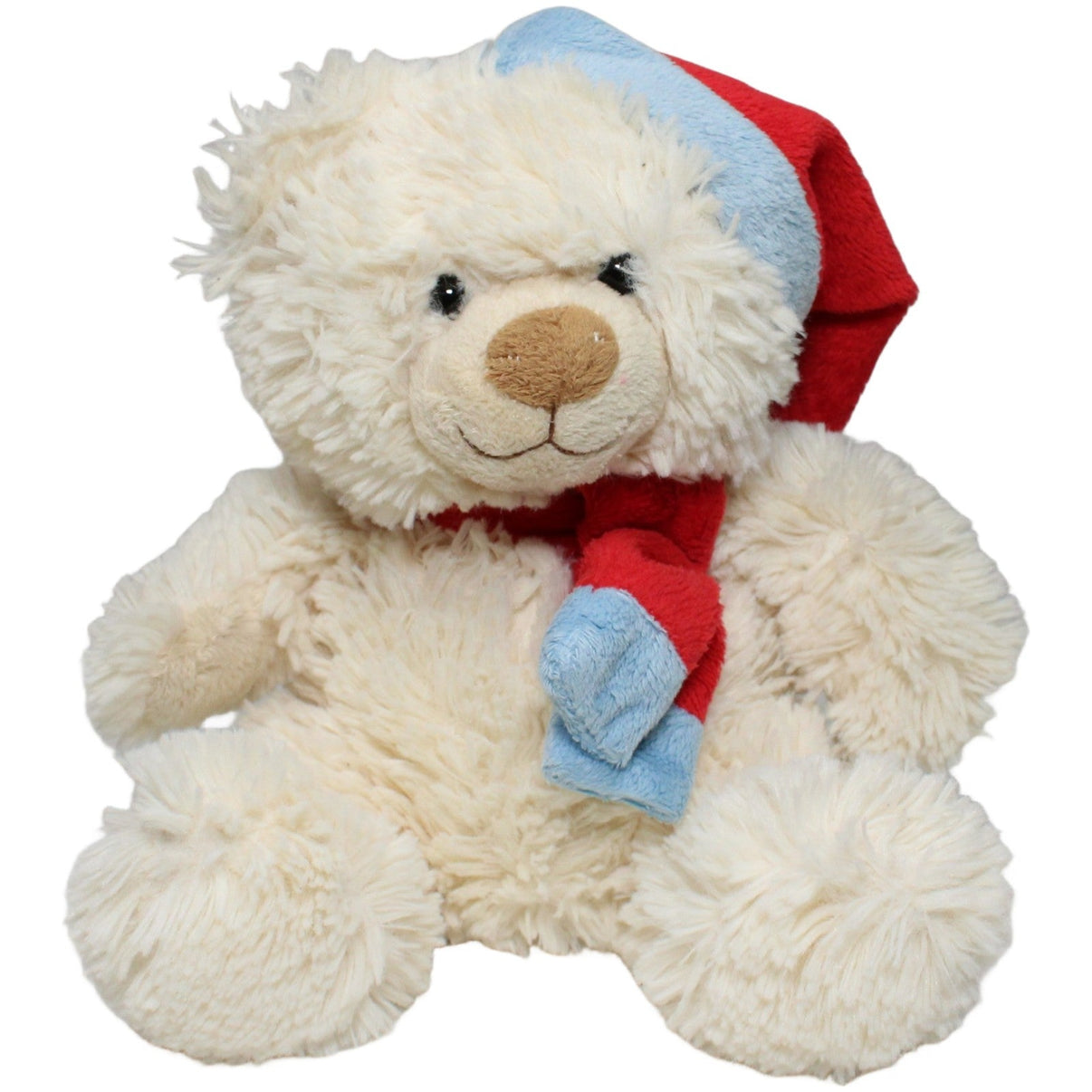 123000023312 Bob der Bär Teddy mit roter Mütze & Schal, beige Kuscheltier Kumpel Leo 25cm Beige Blau