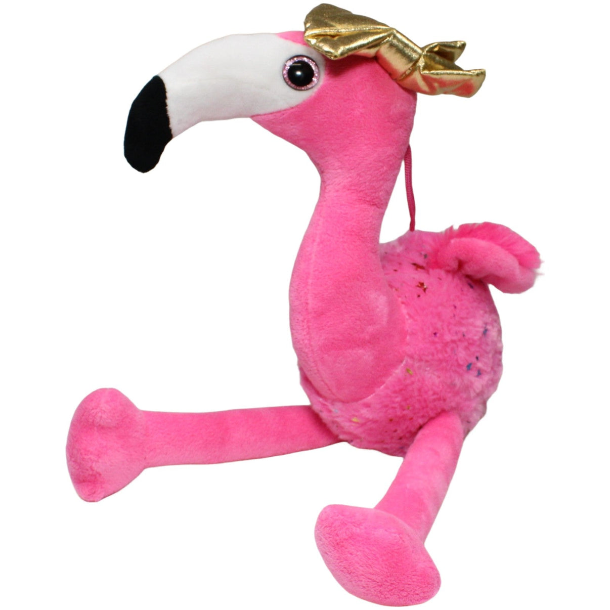 123000023331 Krüger & Gregoriades Flamingo mit goldener Schleife & Glitzeraugen Kuscheltier Kumpel Leo 40cm ebay - stofftiere Flamingo