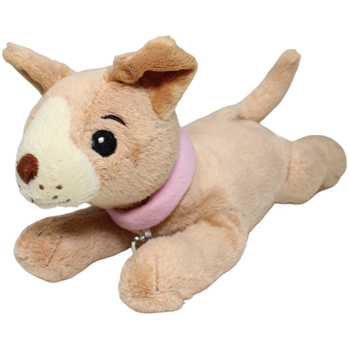 123000023387 Tchibo Chihuahua mit rosa Halsband und Herz - Anhänger Kuscheltier Kumpel Leo 27cm _Wieder Da_ Beige