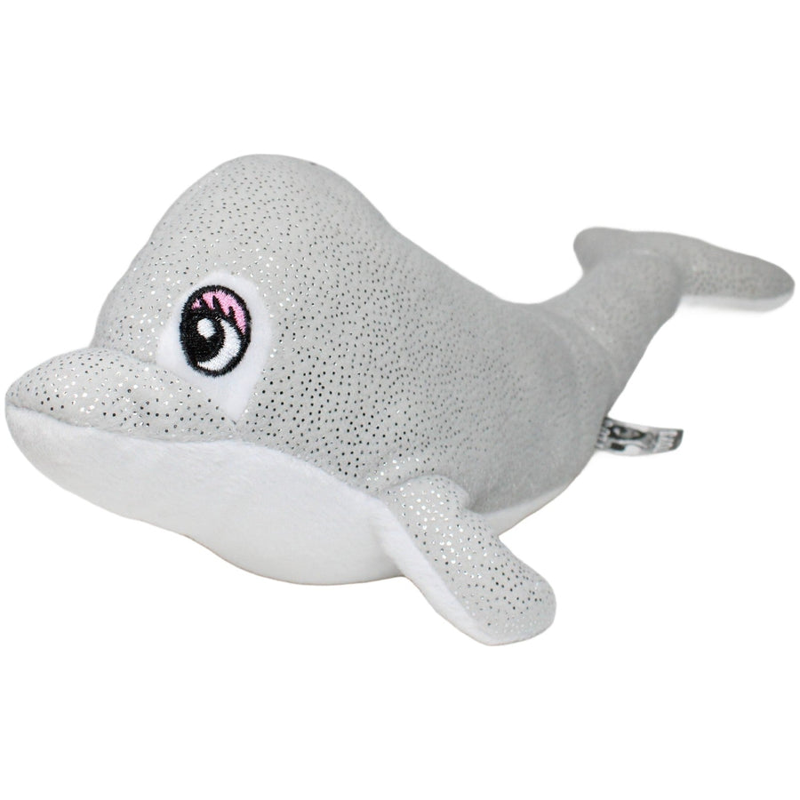 Flos Toys, grauer Delfin mit Glitzer