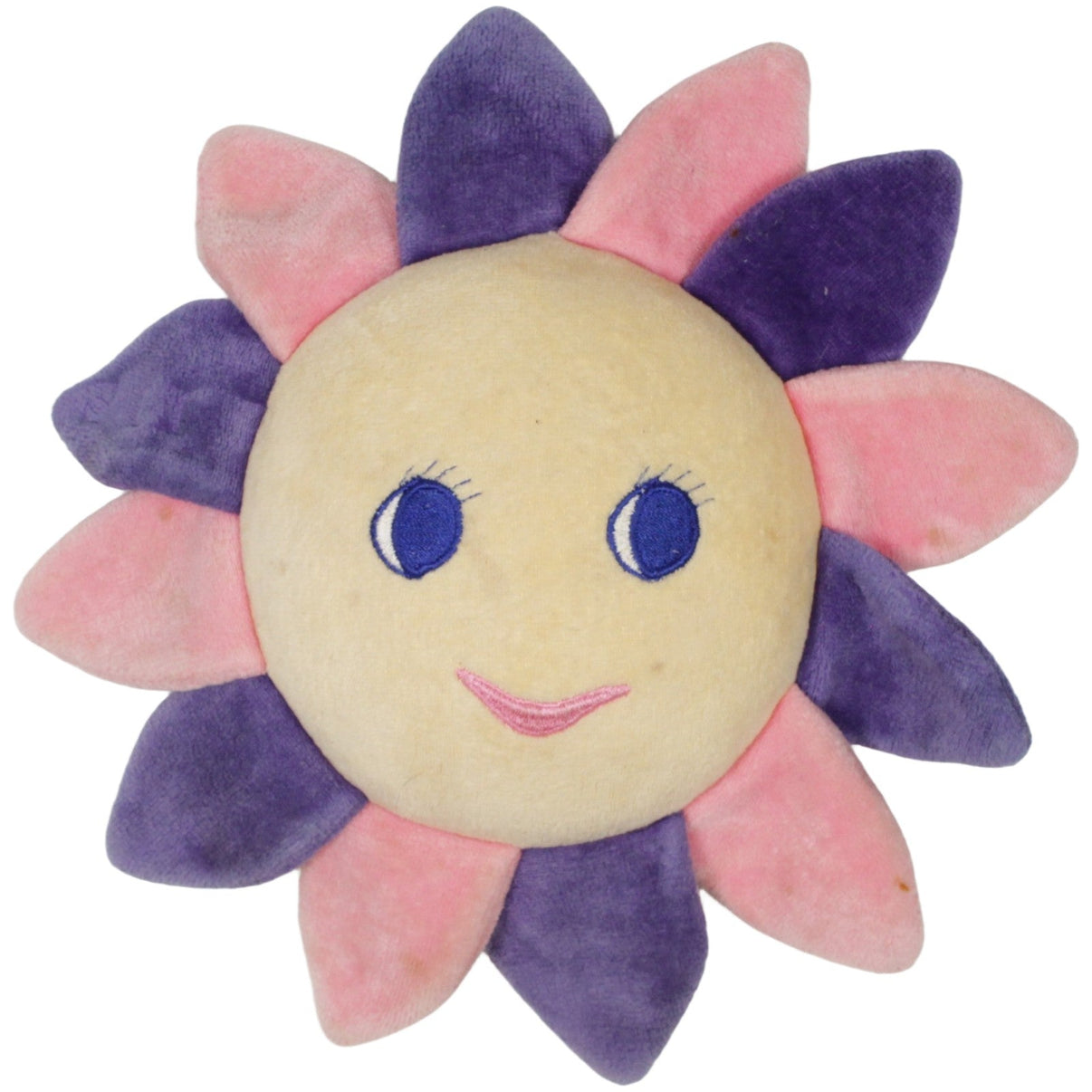 123000023481 Sterntaler Sonne mit Gesicht, rosa - lila Spieluhr Kumpel Leo 23cm _Vintage_ Defekt