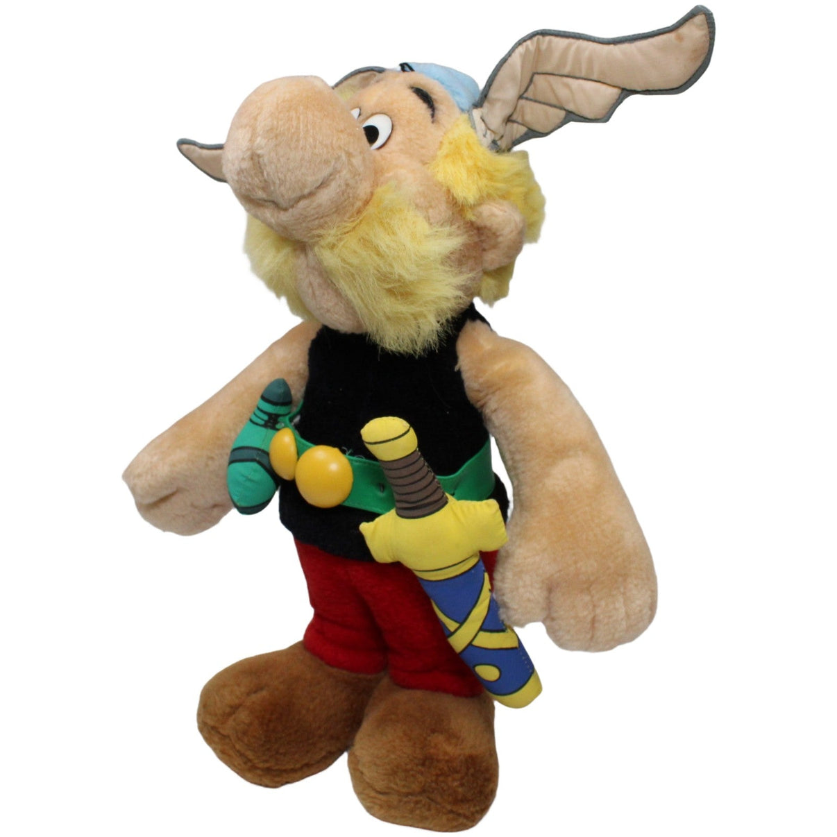 123000023504 Michael Mühleck Asterix mit Schwert & Zaubertrank, groß Plüschfigur Kumpel Leo 1994 35cm _Vintage_