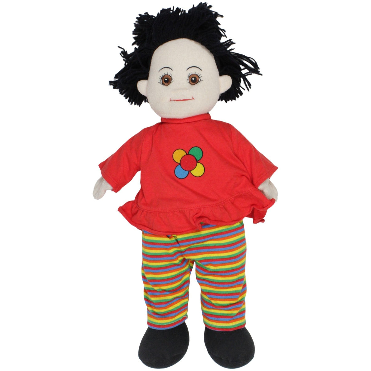 123000023613 LEGO LEGOLAND, XL Mädchen mit bunter Hose & Blumen - Shirt Plüschfigur Kumpel Leo 2002 45cm _Vintage_