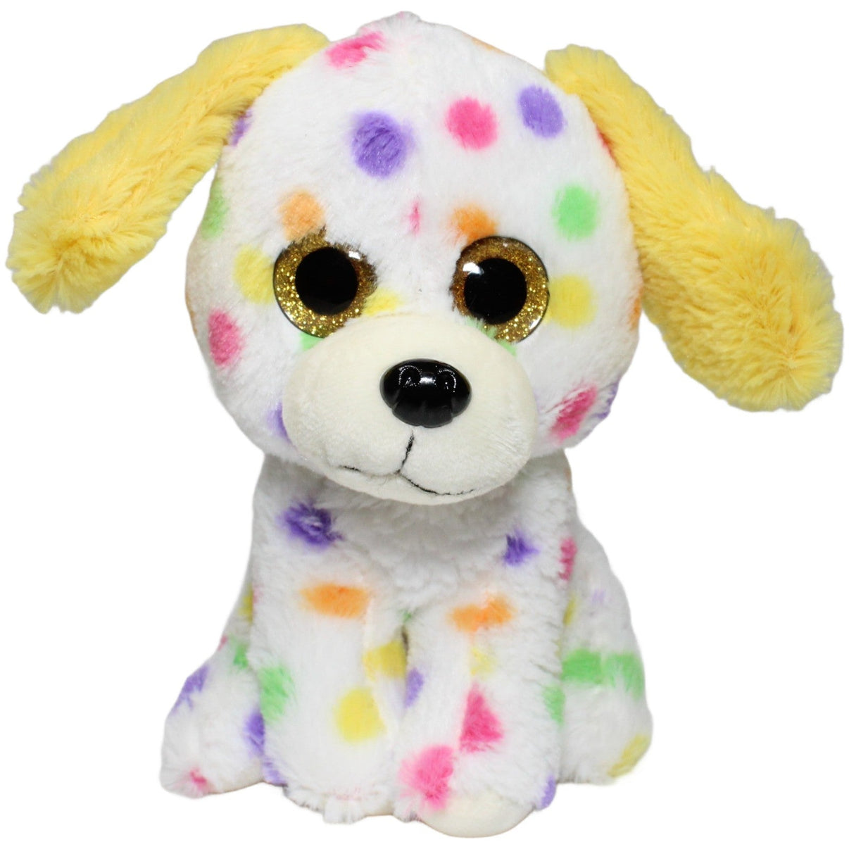 123000023705 FLOTI Flos Toys, weißer Hund mit bunten Punkten und gelben Ohren Kuscheltier Kumpel Leo 20cm ebay - 20 - stofftiere Gebraucht