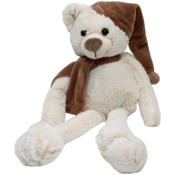 XL Schlenker-Teddybär mit brauner Mütze und Schal